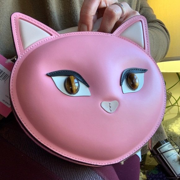 LIMITED ED🔥Authentic KATE SPADE Italian leather Cat zip top crossbody/Clutch - Picture 11 of 13